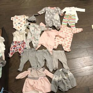 3 month old baby girl, Carter’s onesies, etc.